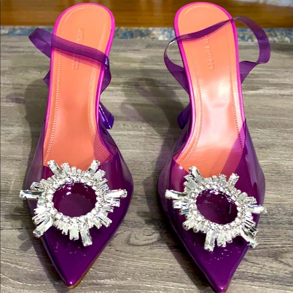 Brand new Amina Muaddi Begum Glass Slingbacks Size
